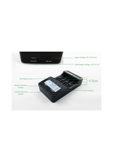 Monyee Liitokala Lii-500 4 Hublu Akıllı Şarj Cihazı, 26650/14500/21700/aa/aaa İçin, Lcd Ekranlı, Li-ion/ni-mh Desteği, Tek Birim