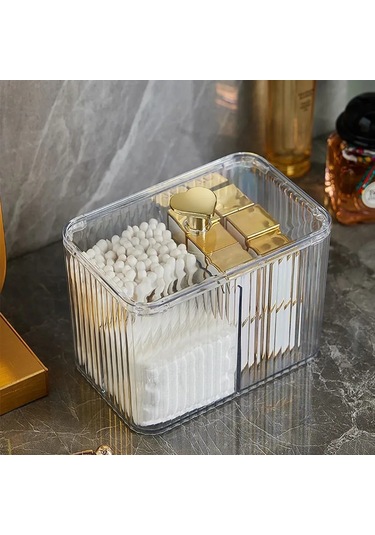 Xiyyadms 3 Bölmeli Transparan Pet Kosmetik Organizer - Suya Dayanıklı, Pürüzsüz Açma-kapama, Makyaj Ve Makyaj Gereçleri İçin Ev/ofis Depolama Kutusu Şeffaf