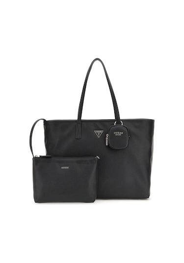 Kadın Üç Parçalı Tote Çanta Seti - Siyah Siyah