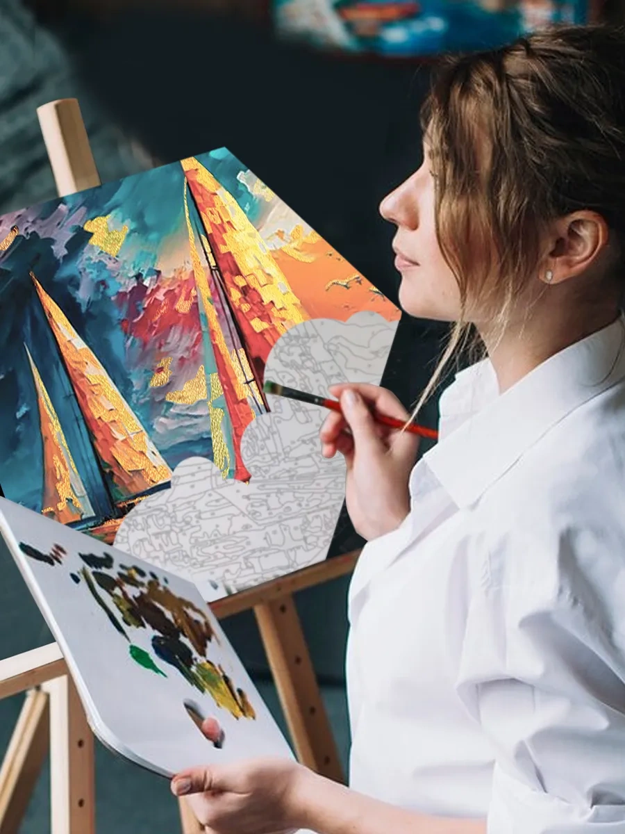 Fluid Sayılarla Boyama Tuvali 37x32 Cm 278981476