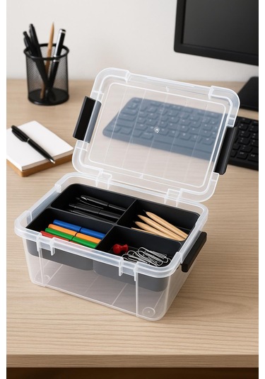 1,75 L Şeffaf Saklama Kutusu & Organizer Düzenleme Kutusu Şeffaf