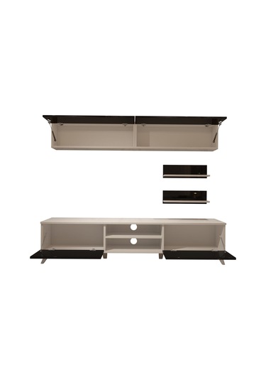 Decoraktiv Eko 5 Slm Dvd Retro Tv Ünitesi Tv Sehpası Beyaz - Siyah