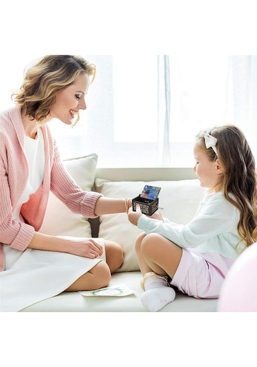 Tenfowee "el Yapımı Howl'un Yürüyen Şatosu Müzik Kutusu - Merry Go Round Melodisi İle Ahşap Kollu Müzik Kutusu Siyah Şato " Siyah 1