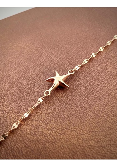 İkbl00275 14 Ayar Altın Boomerang Denizyıldızı Bileklik