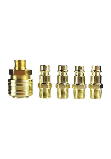 Yifomall 10 Parçalı Pirinç Hızlı Ayrılabilir Hava Bağlantı Seti - 1/4'' Bsp Dişli Ve 8mm Hortum Uyumlu Altın