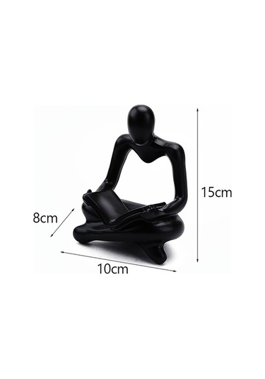 Fastbuy Modern Akrilik Okuyucu Heykeli, Salon Kütüphane Dekoru, Siyah Ev Dekoru Figur, Dayanıklı, Sanat Heykeli, Konforlu Ev