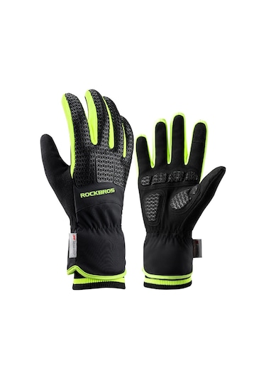 Rockbros S339 1 Çift Dokunmatik Ekran Pamuk Rüzgar Geçirmez Bisiklet Eldiveni