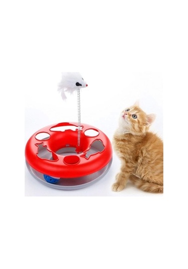 Mixpet Yaylı Fareli Dönen Toplu Kedi Oyuncağı 24.5 x 24.5 x 7 CM