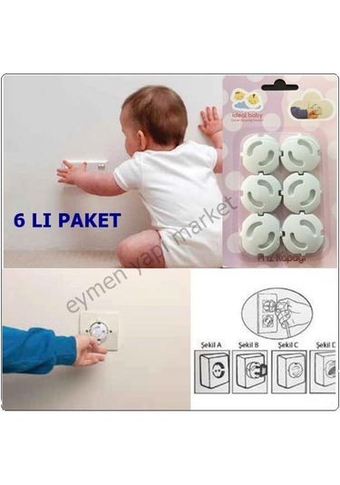 Bebek Çocuk Güvenliği Için Priz Kapatıcı 6 Adet