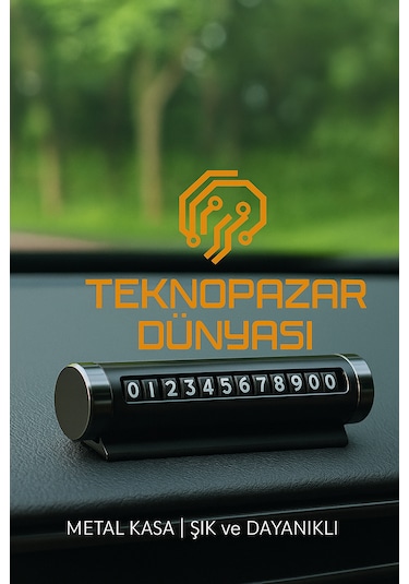 Metal Kasa Numara Çevirmeli Araç İçi Telefon Numaratör Parkmatik Araba Numaratör Siyah 1 Adet