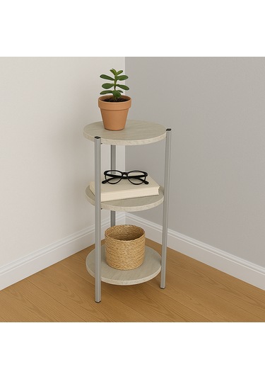 Çok Amaçlı 3 Katlı Raf - Çiçeklik, Organizer, Sehpa Ve Köşe Rafı