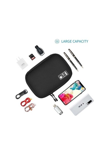 Dancemonkey Seyahat Kablo Düzenleyici Çanta Ev Eşyaları Kablo Yönetimi Fare Kulaklık Usb Şarj Tutacağı Altın Altın