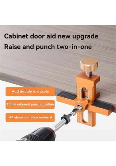 Ximistore9 Alüminyum Kabinet Kapısı Montaj Aracı: Çift Fonksiyonlu Konumlandırıcı, Hassas Delme Ve Kurulum Yardımı Standart, İçerisinde Matkap Ucu Yok, Turuncu