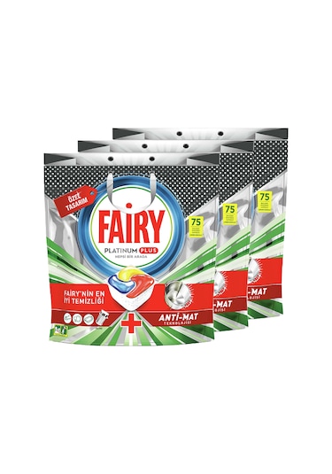 Fairy Platinum Plus Bulaşık Makinesi Deterjanı 3 x 75 Tablet