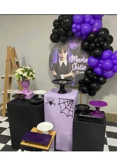 25 Adet Siyah, 25 Adet Mor Balon Çok Renkli