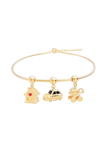 Chocli Charm Bileklik Cubes Altın
