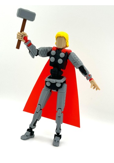 3d Baskı Eklemleri Hareketli Yıldırım Tanrısı Thor Dummy Figürü - 14 Cm Hareketli Aksiyon Figürü