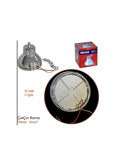 Çan Korna Çınçın Korna 12v Krom Renk Vatikan Çanı