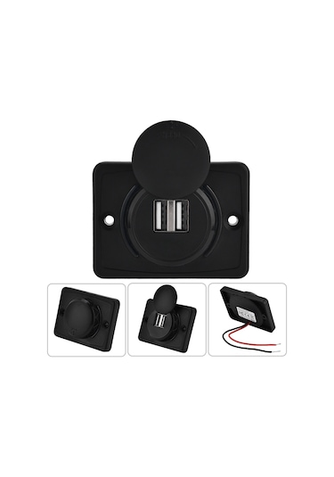 Konesam Araç Usb Şarj Cihazı 3.1a Led Işık Çemberli, 12-24v Dijital Hızlı Şarj, Abs Malzeme, Gemi-van-otobüs Uyumlu