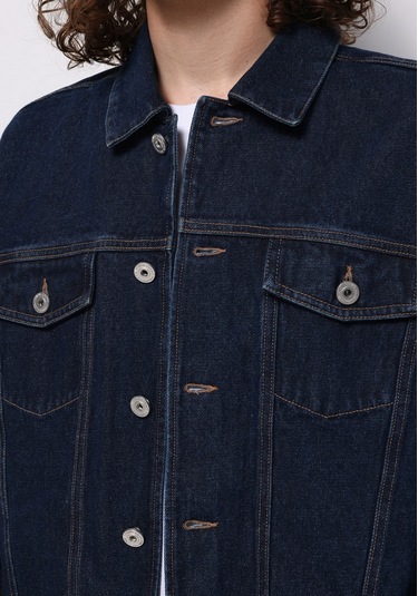 Colins Oversize Fit Düğmeli Astarsız Erkek Koyu Mavi Ceket Cl1076080 Q1.v1 Dn44498 Denim Colins Oversize Fit Düğmeli Astarsız Erkek Koyu Mavi Ceket Cl1076080 Q1.v1 Dn44498 Denim