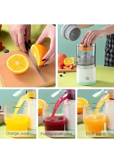 Xuweiwei Beyaz Usb Şarjlı Portatif Meyve Sıkacağı Yüksek Verimli Çok Amaçlı Beyaz