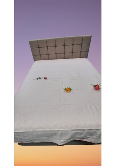 Pike Yazlık Zmrt Somon Çift Dolgun Malzeme V Çizgili Desen Pamukl (410076864) Pembe - Beyaz