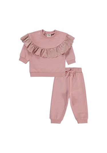 Civil Baby Brodeli 6-18 Ay Takım - Pembe Koyu Pembe
