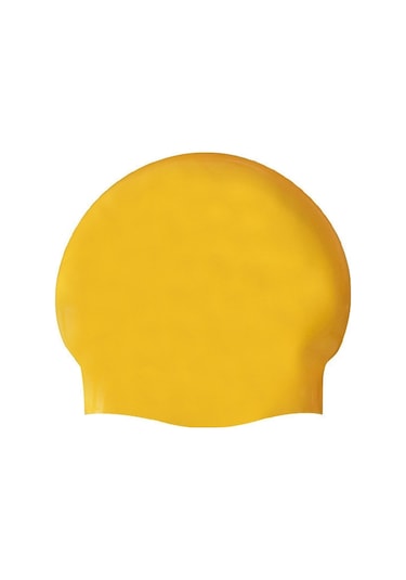 Parlak Dikişsiz Saf Silikon Yüksek Esneklik Profesyonel Yüzme Bonesi Sarı