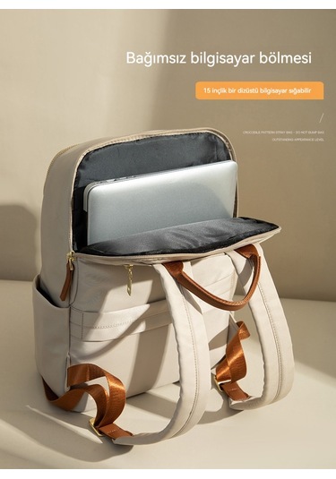 Relaxed Rahat İşe Gidip Geliş Çok Fonksiyonlu Sırt Çantası Kadın 16 İnç Bilgisayar Sırt Çantası Çok Yönlü Basit Büyük Kapasiteli Seyahat Çantası-açık Haki Açık Haki