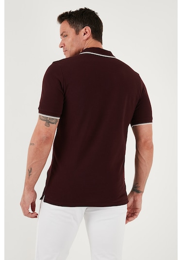 Buratti Pamuklu Slim Fit Şerit Detaylı Düğmeli Polo Yaka 5'Li Paket Erkek T Shirt 5902118S5 Siyah-Beyaz-Haki-Vişnebeyaz-Antrasitvizon