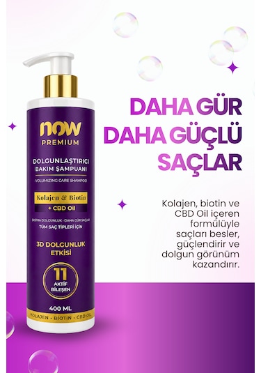 Now Premium Kolajen & Biotin Dolgunlaştırıcı Bakım Şampuanı 400 ML
