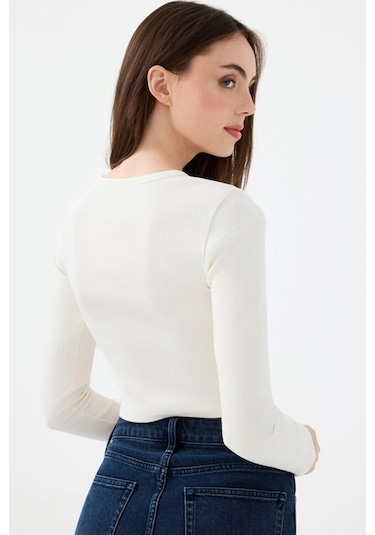 Loft Kadın Sweatshirt Ekru