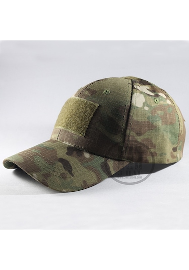 Alfa Multicam Kamuflaj Peçli Şapka Siyah