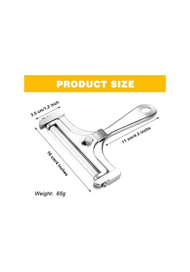 Wezone 304 Paslanmaz Çelik Tel Peynir Dilimleyici - Ayarlanabilir Kalınlık, Alüminyum Gövde, 4 Adet Yedek Tel, Mutfak Aracı Diğer