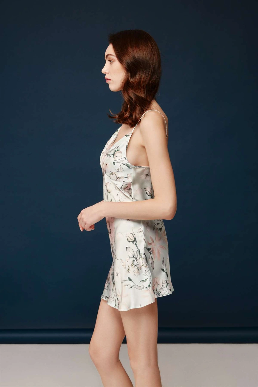 Bonnie&clyde - Kadın Baskılı Saten Gecelik Sabahlık Takımı Baskılı