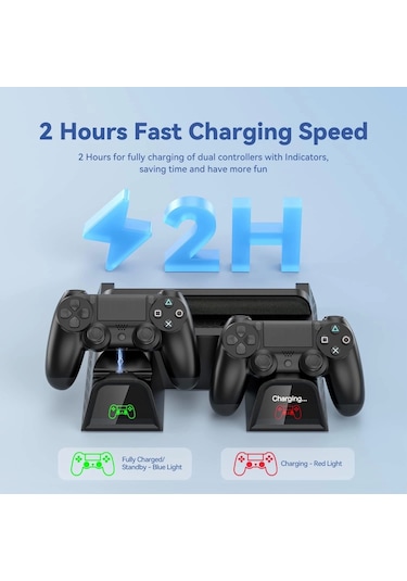 Ps4 3 Soğutma Fanlı Stand Şarj Dock Playstation 4 Slim Tp4-882c