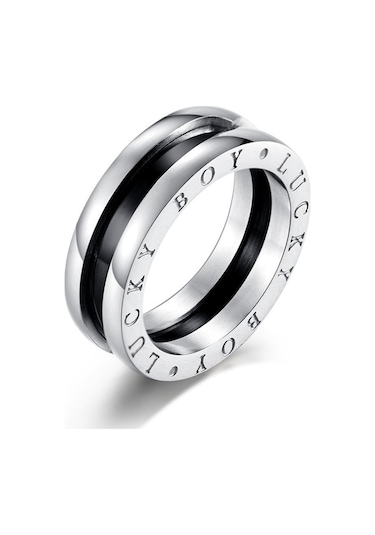 Novahub Çelik Titanyum Yüzük Erkek Moda Yüzük Kolye Kolye İkisi Bir Arada Takı Kadın Kolye - 11 Gümüş