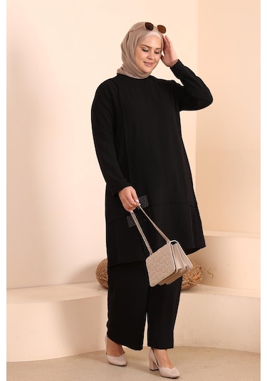 Kadin Tesettur Giyim Buyuk Beden Tesettur İkili Takim Ayrobin Pantolon Tunik Takim 001