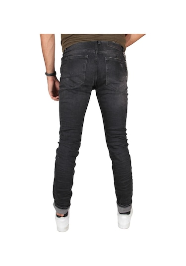 Erkek Likralı Dar Kesim Zincirli Kot Pantolon