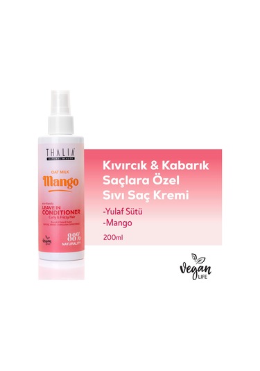 Thalia Yulaf Sütü & Mango Özlü Kıvırcık & Kabarık Saçlara Özel Sıvı Bakım Kremi 200 ML