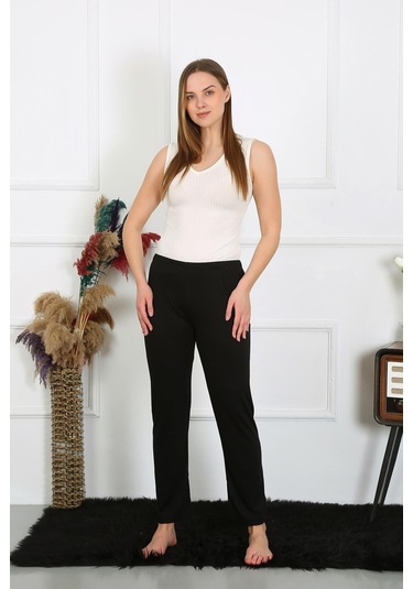 Akbeniz Kadın Pamuk Penye Tek Alt Pijama Siyah 27514-siyah Siyah