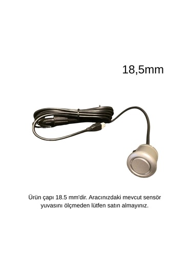 18.5mm Park Sensörü Gözü Gümüş Silver 2.25m Kablolu (Ölçerek Alınız) 00140175