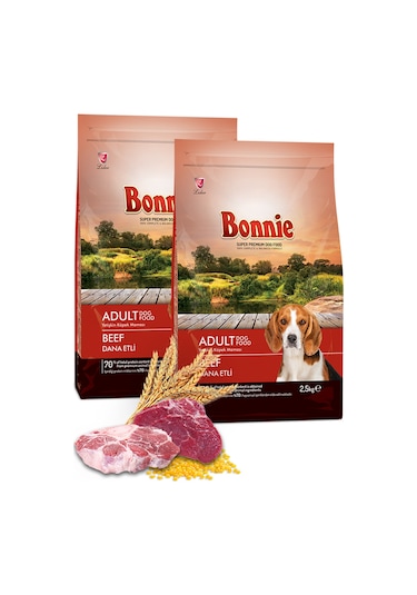 Bonnie Sığır Etli Yetişkin Köpek Maması 2 x 2500 G