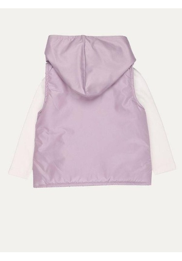 Kız Çocuk Şişme Yelekli 3 Lü Eşofman Takım-15061 Mor