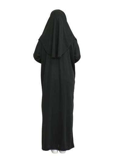 Keseli Namaz Elbisesi Eşarp Ve Tesbih Hazır Tesettür Giyim Türban Müslüman Giysi Takım Siyah