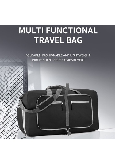 Maiyame Siyah Outdoor Spor Kamp Seyahat Çanta - Katlanabilir Büyük Kapasite, Ayırtılmış Ayakkabı Bölmesi, Nilon Materyal, Sağlam Ve Pratik Siyah