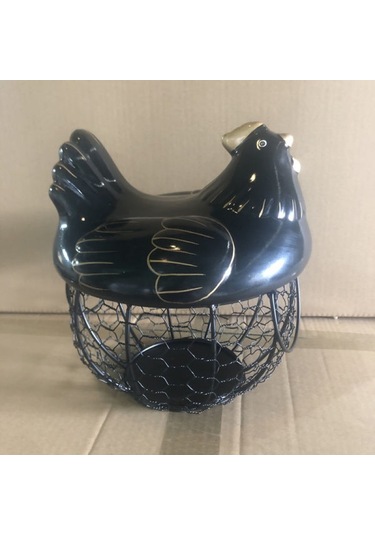 Ranyeek Siyah Altın Çizgili Seramik Kapaklı Gömlek, Nordik Stili Demir Ağı Meyve/saklama Sepeti, Ev Dekorasyonu Ve Pratik Kullanım Siyah