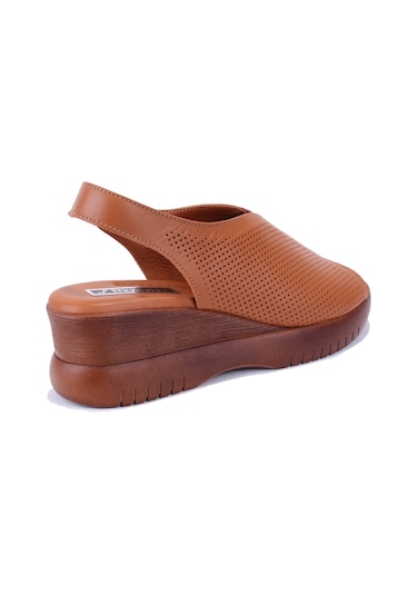 Dagoster Dza07-9972521405 Taba Günlük Ortopedik Deri Kadın Sandalet Taba