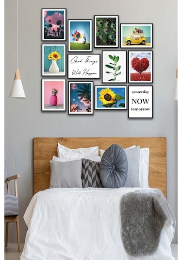 No77decor 12 Parça Modern Tarzda Sanatsal Mdf Tablo Seti