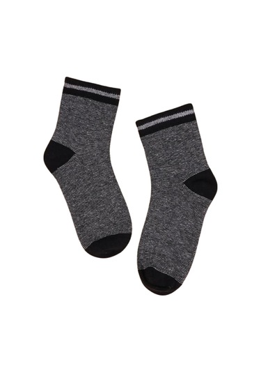 Erkek Çocuk Çorap Soket 4 Çift Siyah-lacivert-kahve-yeşil-1884 ÇoK Renkli